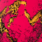LOVEHEARTS 2993 - SCREEN PRINT | Hand Coloured Heart + Deep Pink Background