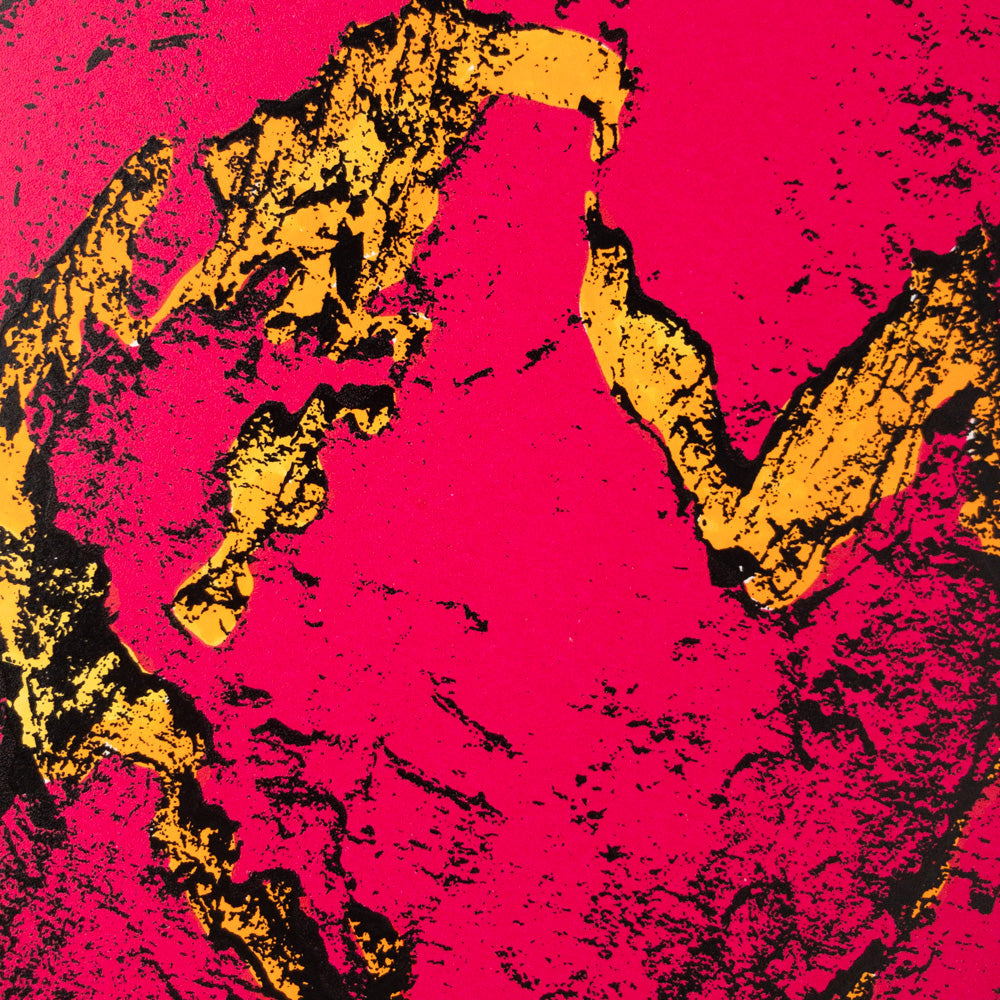 LOVEHEARTS 2993 - SCREEN PRINT | Hand Coloured Heart + Deep Pink Background