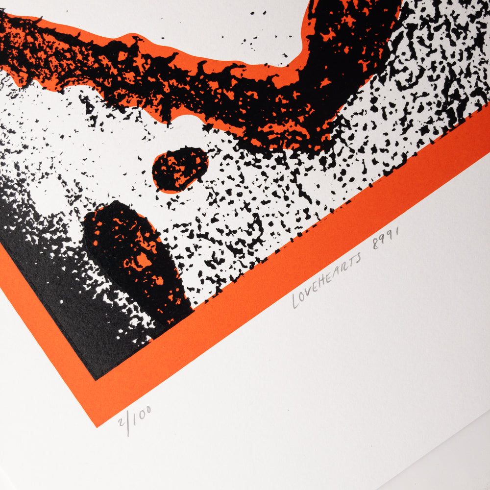 LOVEHEARTS 8991 - SCREEN PRINT | Orange Heart + Edge