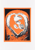 LOVEHEARTS 8991 - SCREEN PRINT | White Heart + Orange Background