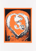 LOVEHEARTS 8991 - SCREEN PRINT | White Heart + Orange Background