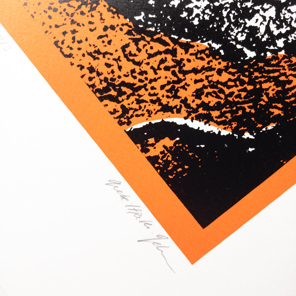 LOVEHEARTS 8991 - SCREEN PRINT | White Heart + Orange Background