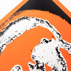 LOVEHEARTS 8991 - SCREEN PRINT | White Heart + Orange Background