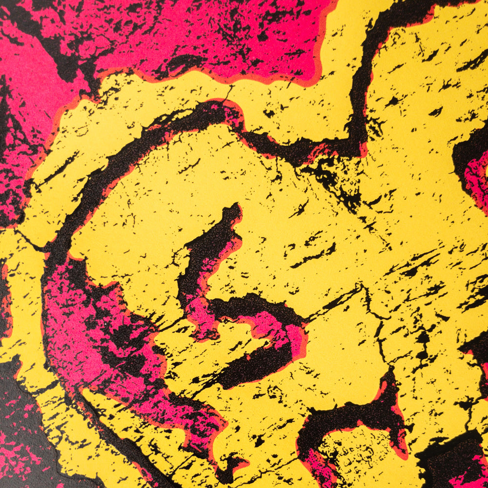 LOVEHEARTS 9772 - SCREEN PRINT | Yellow Heart + Deep Pink Background